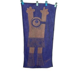 Vintage SonSpot Brand Beach Towel Blue Bear Summer Cotton Fins Googles‎